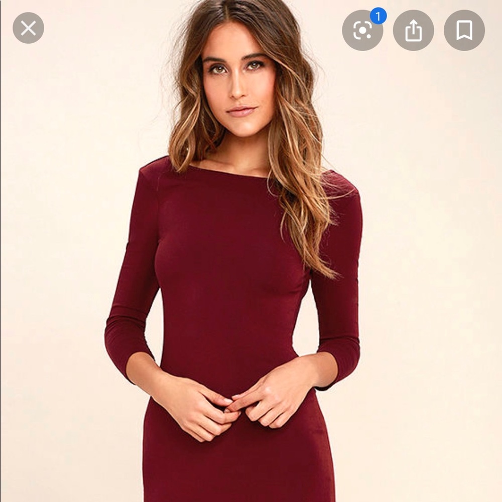 Lulus burgundy body con dress
